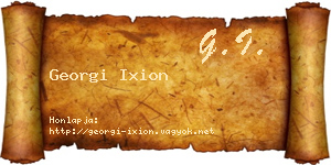 Georgi Ixion névjegykártya
